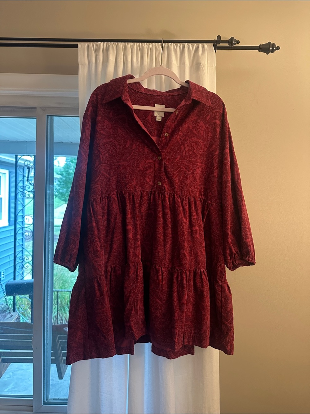 Anthropologie Maeve The Bettina Tiered Mini dress Corduroy Edition